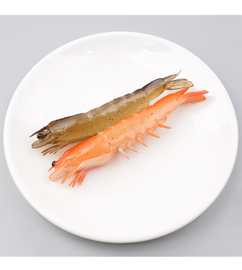 [더리얼스 엠데코] 새우 모형 대하 13.5cm 2색 택1 구이 찜 인조 쉬림프 음식모형 해산물 요리 뷔페 마트 데코 바다생물 데코 장식 가짜 교구 UR
