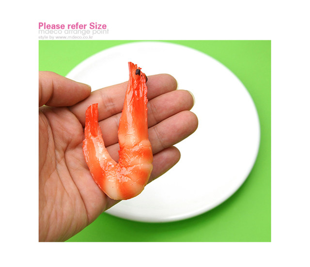 엠데코] 새우 모형 대하 구이 인조 생새우 익힌 통 왕 쉬림프 9.8cm 음식모형 해산물 요리 뷔페 마트 데코 바다생물 데코 장식 가짜 교구 PR