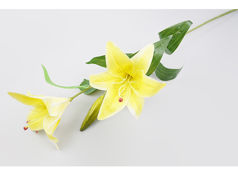 대표 플라워 종합쇼핑몰 [더리얼스 엠데코] 조화 카사블랑카 꽃 가지 2H 60cm 24개 세트 5색 택1 백합꽃 인조 타이거릴리 꽃장식 고급조화... 