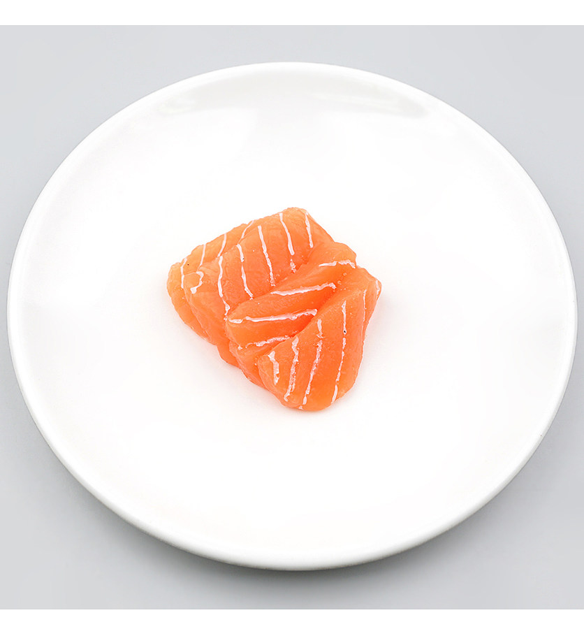 대표 플라워 종합쇼핑몰 [더리얼스 엠데코] 연어회 모형 4조각 8.5cm 음식모형 일식 횟집 식당 인조 스시 사시미 가짜 생선 회 뷔페 초밥 데코 UR